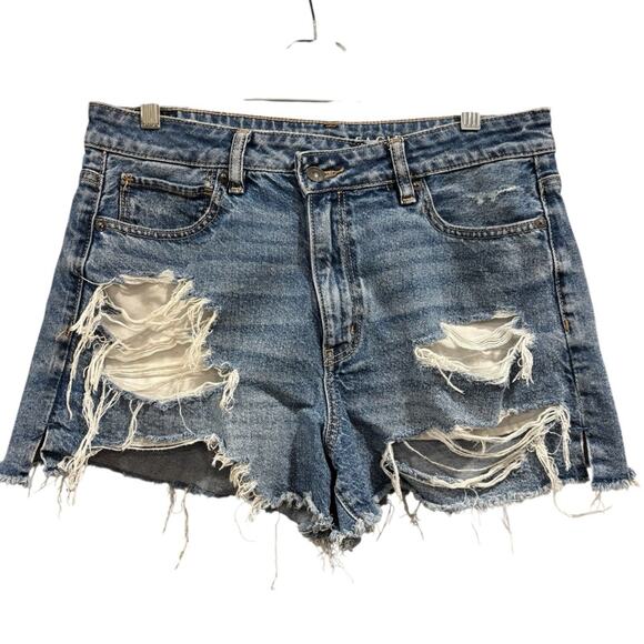 Distressed Blue Denim Women Shorts - Picture 1 of 12